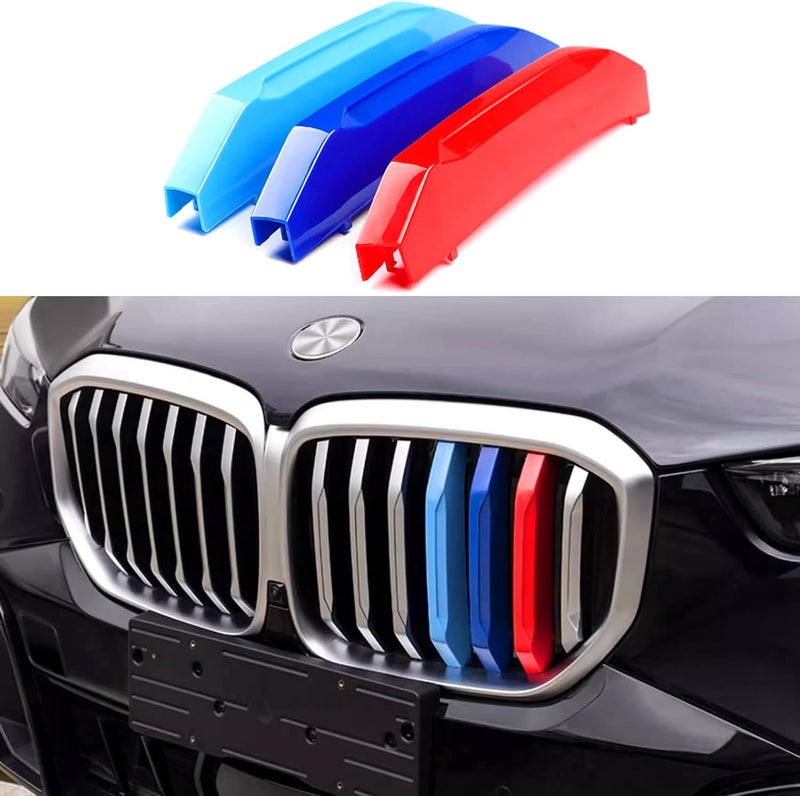 Goodream Exact Fit Tricolored Front Grille Insert Trims Compatible with BMW X5 G05 2024 2025 Accessories for 7-Beams Standard Kidney Grille - Image 1